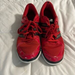 Red/black adidas shoes